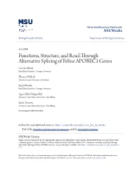 Functions, Structure, and Read-Through Alternative Splicing of Feline APOBEC3 Genes Carsten Munk Paul-Ehrlich-Institut - Langen, Germany