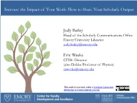 How to Share Your Scholarly Output