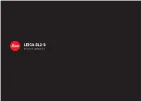 LEICA SL2-S Firmware Update 2.0 EN FIRMWARE 2.0