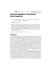 Numerical Simulation of the Howard Street Tunnel Fire