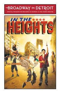 OFFICIAL PROGRAM for Broadway in DETROIT at the FISHER THEATRE