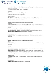 Online Fulbright Symposium: Knowledge Between the Physical Place and the Virtual Space