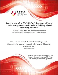 Replication: Why We Still Can't Browse in Peace
