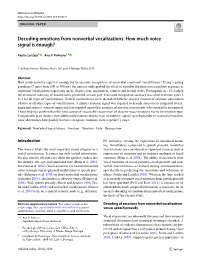 Decoding Emotions from Nonverbal Vocalizations: How Much Voice Signal Is Enough?
