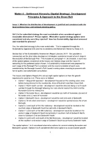 Matter 4 – Settlement Hierarchy (Spatial Strategy), Development Principles & Approach to the Green Belt
