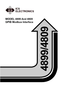 MODEL 4899/4809 GPIB Modbus Interface Instruction Manual