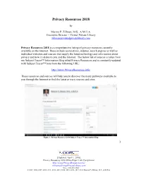 Privacy Resources 2018