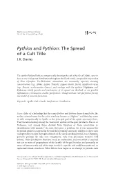 Pythios and Pythion: the Spread of a Cult Title J.K