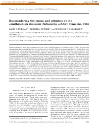 Reconsidering the Status and Affinities of the Ornithischian Dinosaur Tatisaurus Oehleri Simmons, 1965