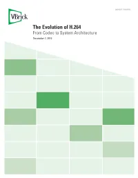 The Evolution of H.264 from Codec to System Architecture December 7, 2010 the Evolution of H.264 – from Codec to System Architecture | WHITE PAPER