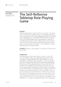 The Self-Reflexive Tebletop Role-Playing Game
