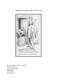 Witchcraft in Geoffrey Chaucer's Friar's Tale
