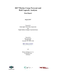 2017 Marine Cargo Forecast and Rail Capacity Analysis
