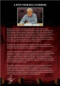 A Note from Reg Livermore