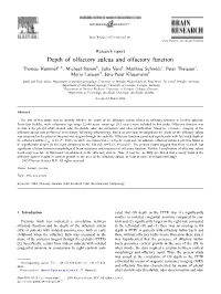D Epth of Olfactory Sulcus and Olfactory Function