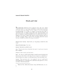 Hindi and Urdu*