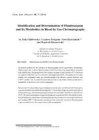 Identification and Determination of Flunitrazepam and Its Metabolites in Blood by Gas Chromatography