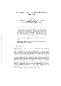 Knowledge Graph Considered Harmful for Ontology