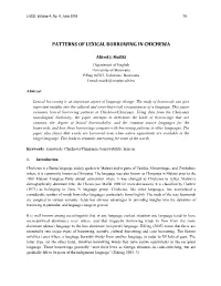 Patterns of Lexical Borrowing in Chichewa
