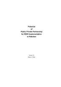 Potential of Public Private Partnership for NSDI Implementation in Pakistan