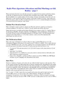 Radio Wave Spectrum Allocations and Dial Markings on Old Radios – Page 1
