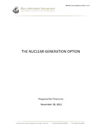 The Nuclear Generation Option