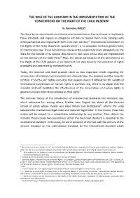 The Role of the Judiciary in the Implementation of the Conventions on the Right of the Child in Benin1