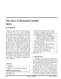 The Story of Riemann's Moduli Space