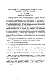 COUNTABLE-CODIMENSIONAL SUBSPACES of LOCALLY CONVEX SPACES by J