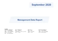 Management Data Report September 2020