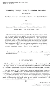 Muddling Through: Noisy Equilibrium Selection*