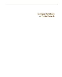 Springer Handbook of Crystal Growth