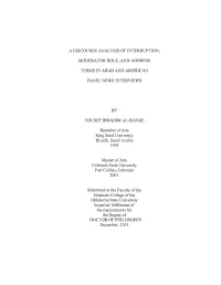 A Discourse Analysis of Interruption, Moderator