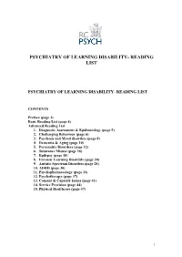 Basic Reading List (Page 4) Advanced Reading List 1