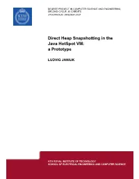 Direct Heap Snapshotting in the Java Hotspot VM: a Prototype