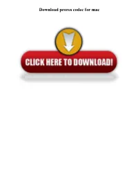 Download Prores Codec for Mac