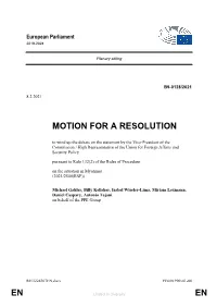 En En Motion for a Resolution