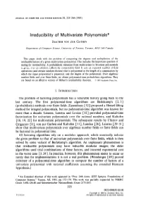 Irreducibility of Multivariate Polynomials*