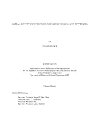 Korean Identity Constructions in Relation to Racialized Differences