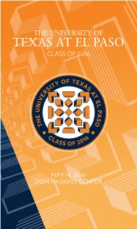 May 14, 2016 Don Haskins Center Class of 2016