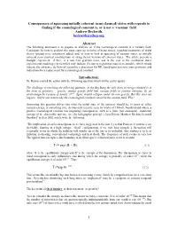 States with Regards to Finding If the Cosmological Constant Is, Or Is Not a ‘Vacuum’ Field Andrew Beckwith, Beckwith@Aibep.Org