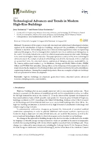 Technological Advances and Trends in Modern High-Rise Buildings