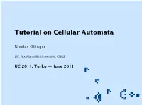 Tutorial on Cellular Automata