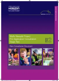 Wylfa Newydd Project Pre-Application Consultation Stage Two A4 (Portrait) MCD Main Consultation Document.Indd 1
