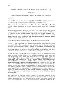 A Review of Sea Level Monitoring Status in Israel