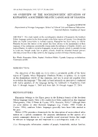 An Overview of the Sociolinguistic Situation of Kupsapiny, a Southern Nilotic Language of Uganda