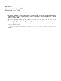 Characterizing Linux-Based Malware: Findings and Recent Trends