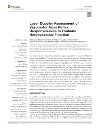 Laser Doppler Assessment of Vasomotor Axon Reflex Responsiveness to Evaluate Neurovascular Function