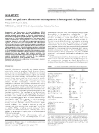 MINI-REVIEW Centric and Pericentric Chromosome Rearrangements In