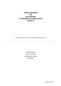 Tender Document for Stranded Gas Based Power
